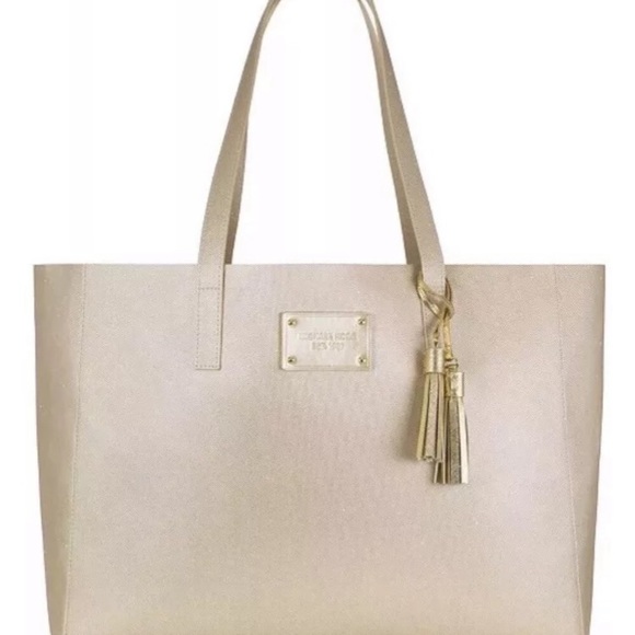 Michael Kors Handbags - Michael Kors Tote Gold Purse Metallic Bag NEW